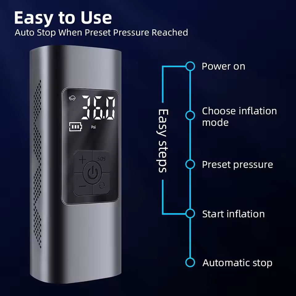 AutoSky™ Digital Tire Inflator – 150 PSI | Portable, Wireless & Smart / MAGICOF